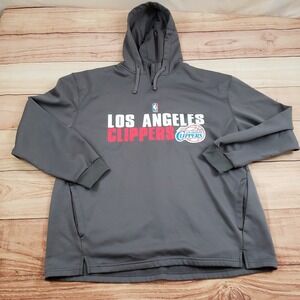 Los Angeles Clippers Sweater Mens 2XL XXL Gray Red NBA Basketball Hooded‎ Adult